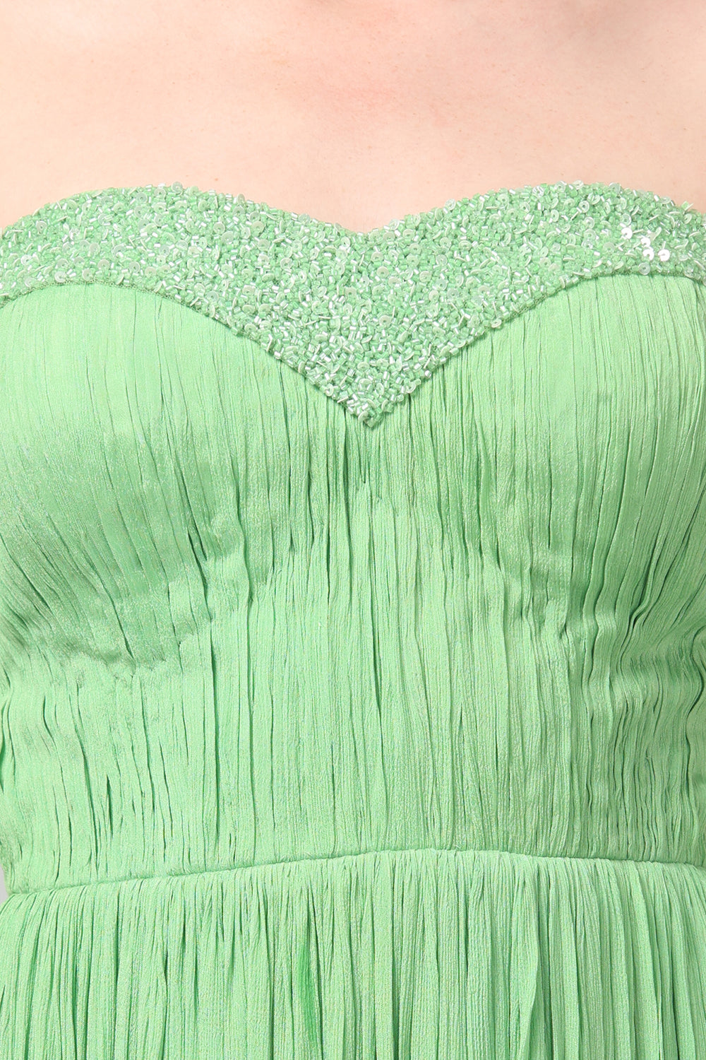 Tea Green Shoulder-Off Gown