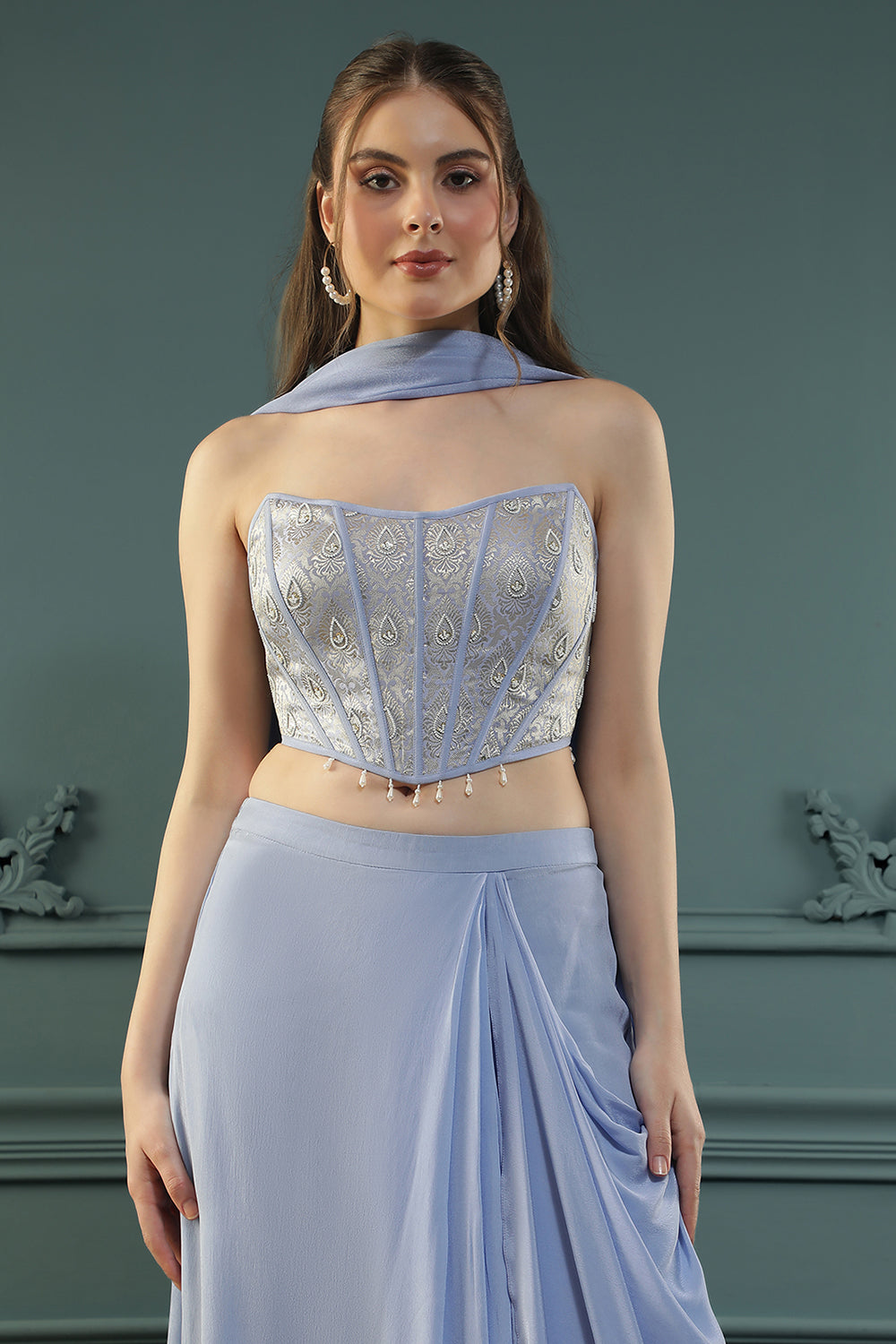 Lilac Drape Skirt Set