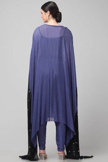 Two-Tone Asymmetric Kaftan with Dhoti style Bottom