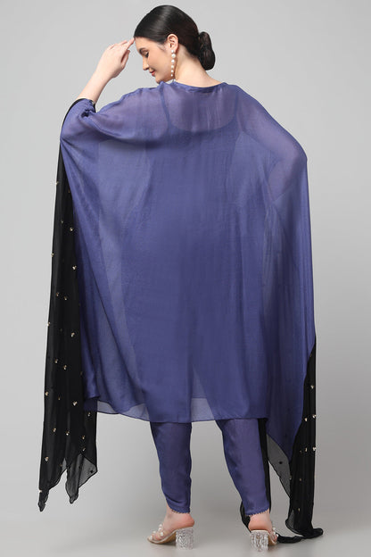 Two-Tone Asymmetric Kaftan with Dhoti style Bottom
