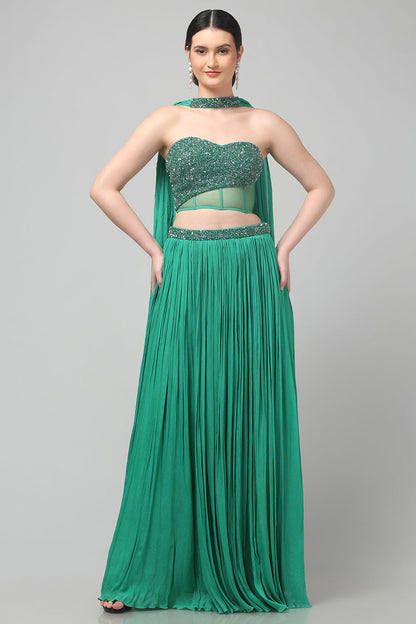 Green Strapless Corset