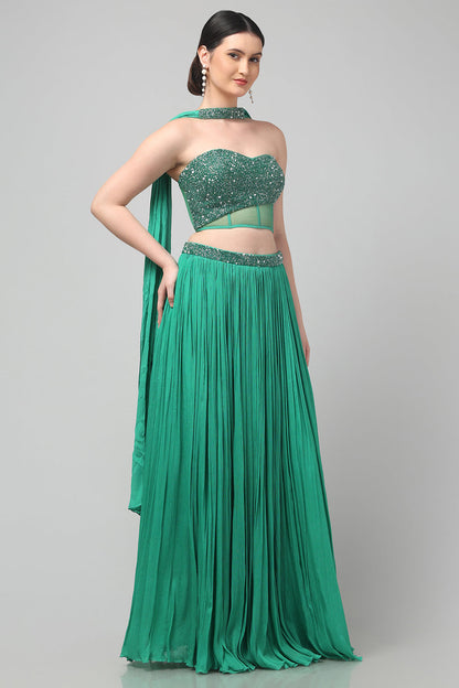 Green Strapless Corset