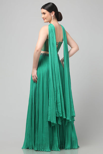 Green Strapless Corset