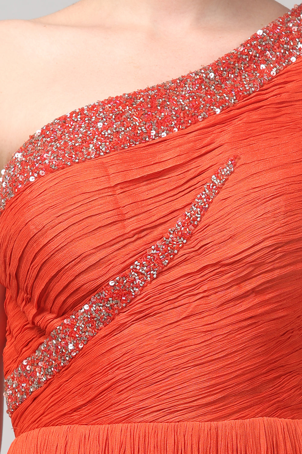 Orange One-Shoulder Gown