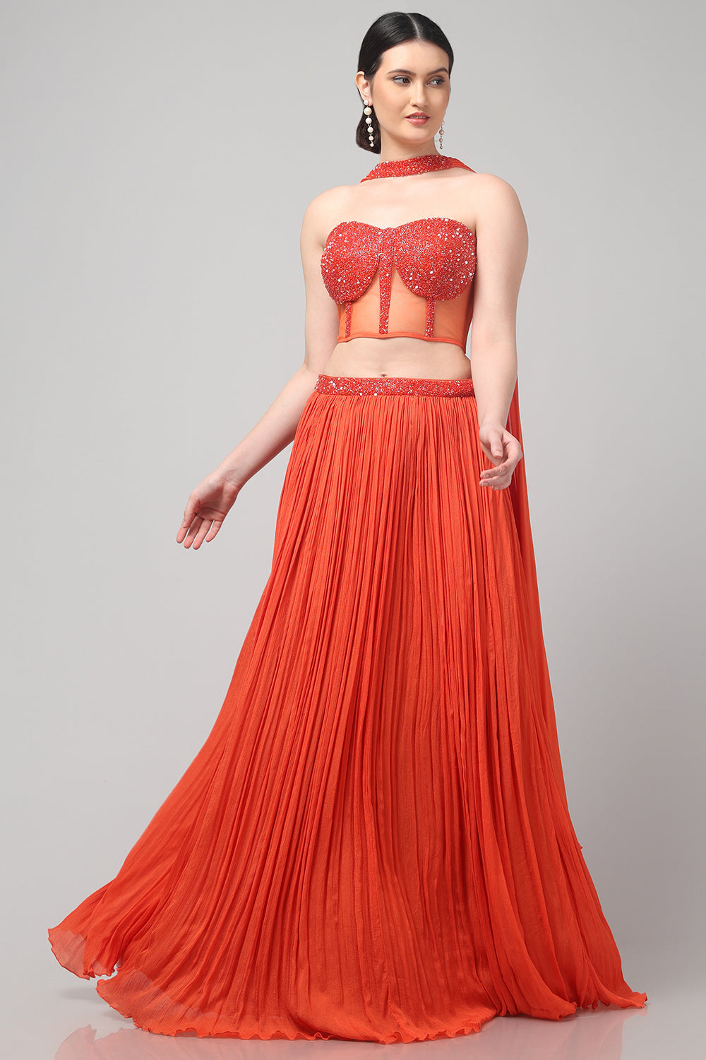 Orange Strapless Corset