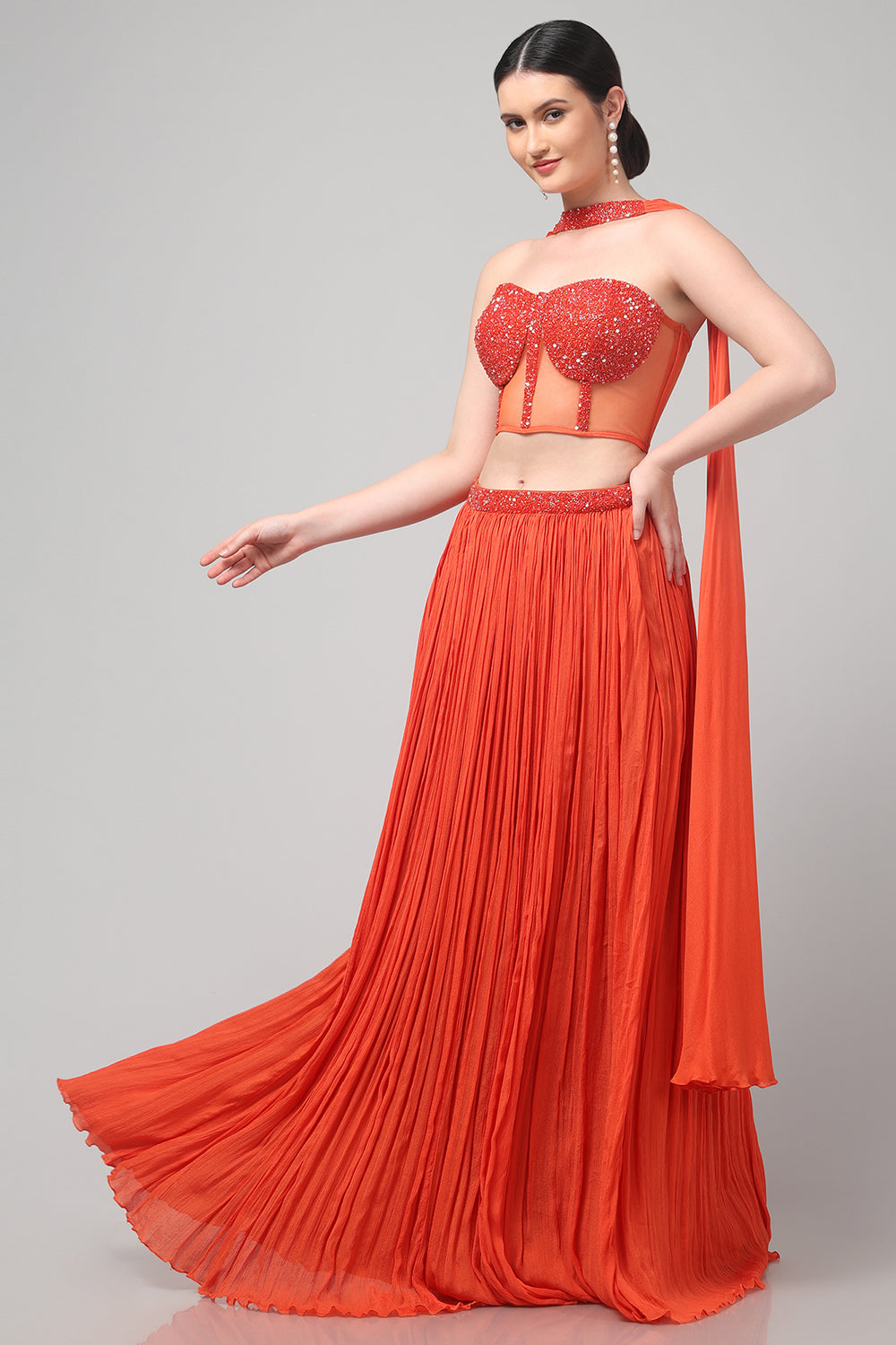 Orange Strapless Corset