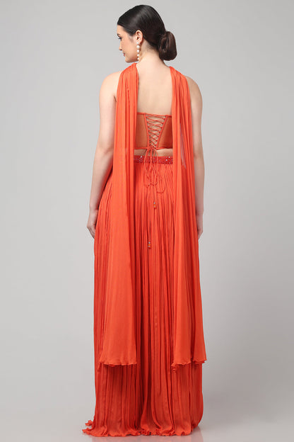 Orange Strapless Corset