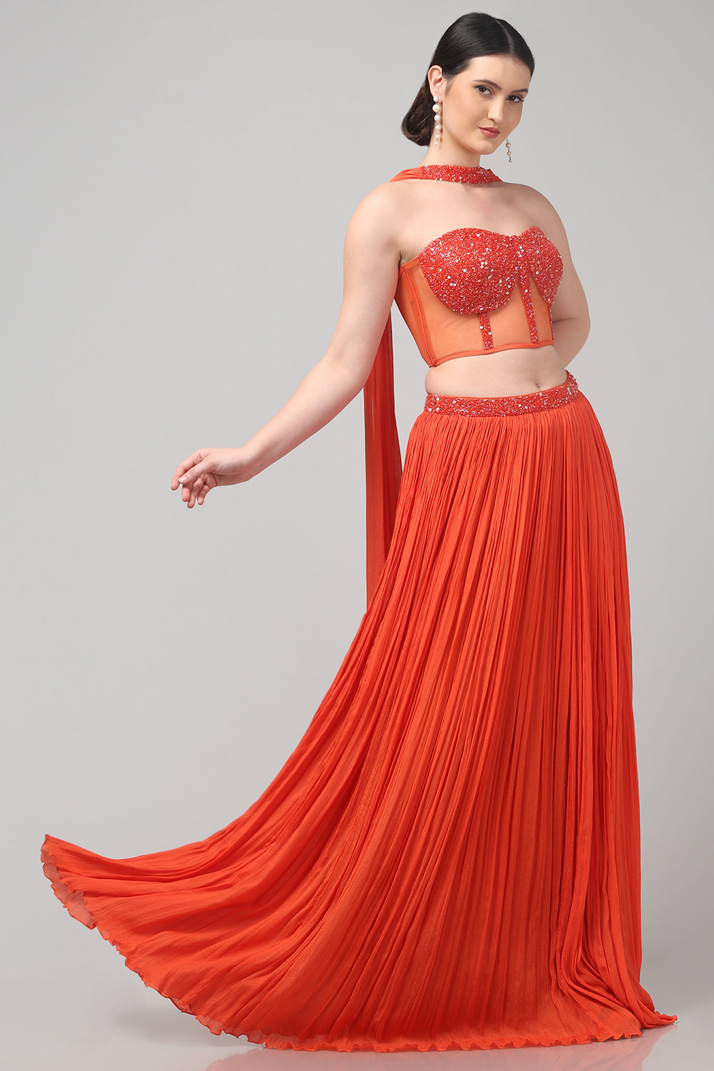 Orange Strapless Corset