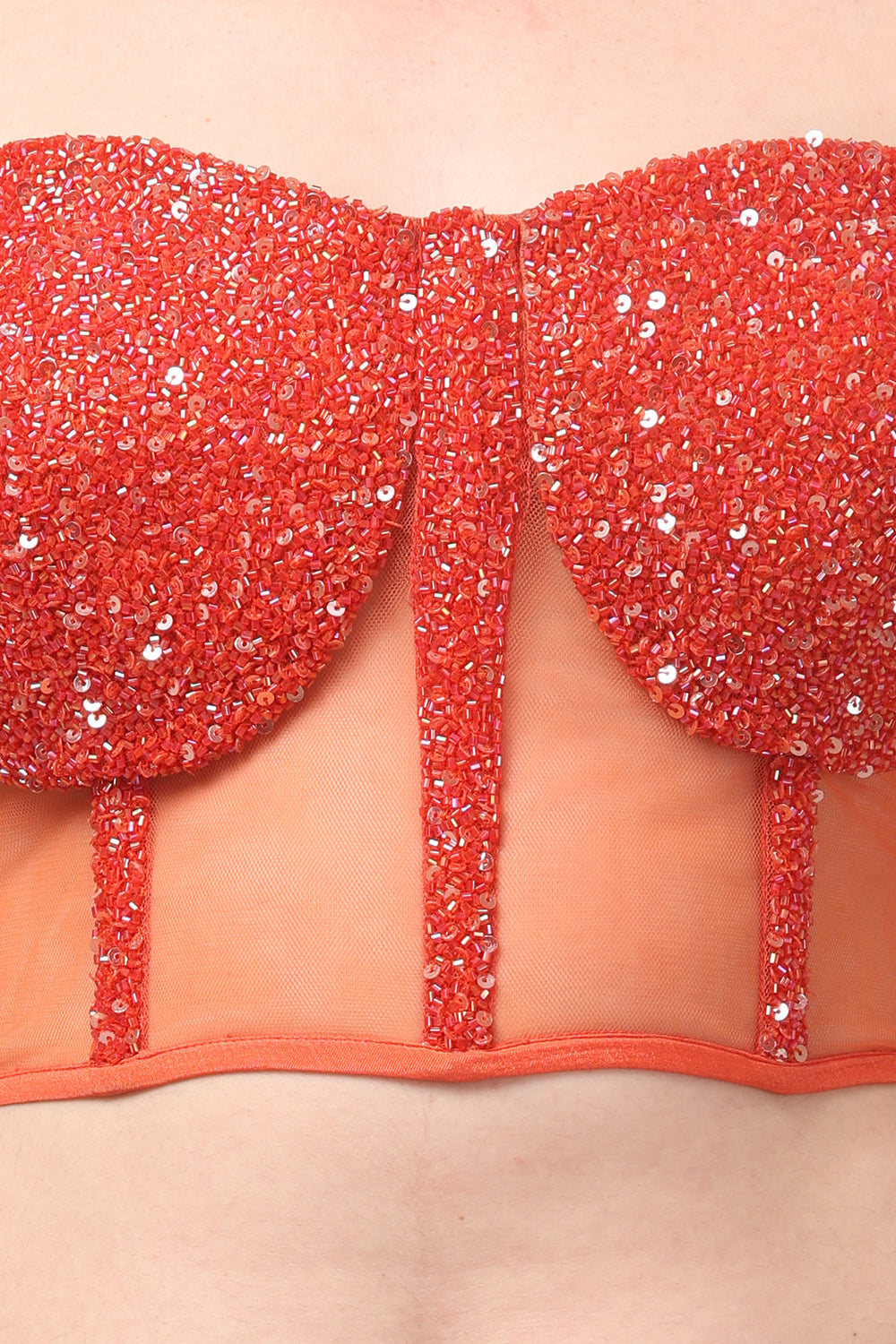 Orange Strapless Corset