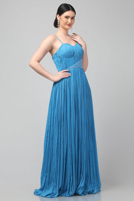 Sky Blue Strap Gown