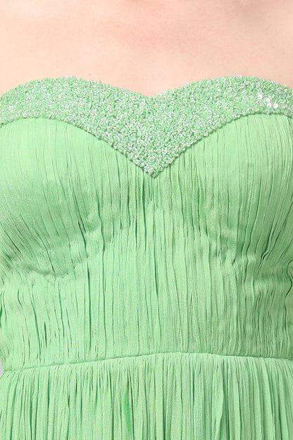 Tea Green Shoulder-Off Gown