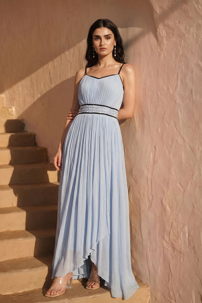 Celeste Pleated Maxi Dress - Powder Blue