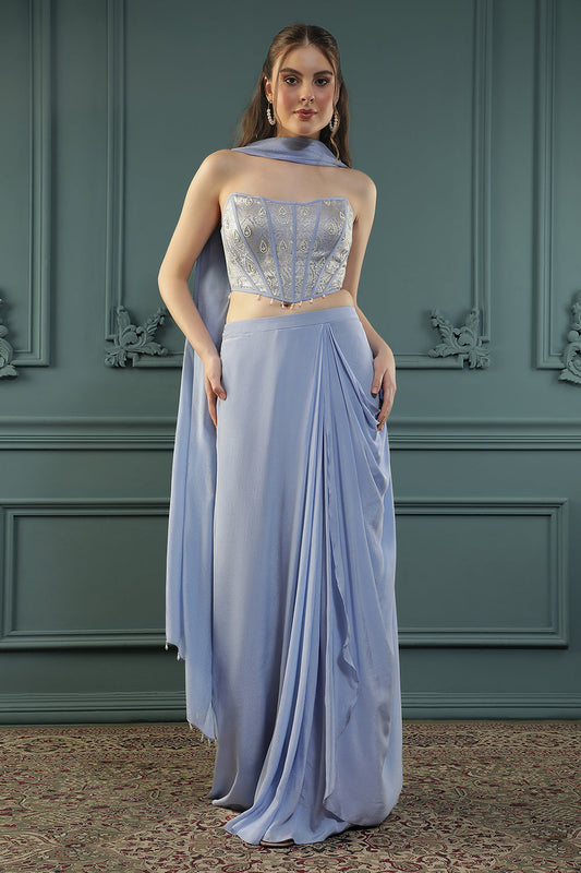 Lilac Drape Skirt Set