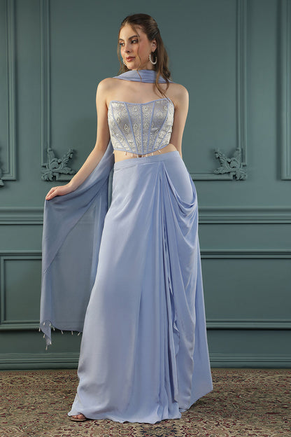 Lilac Drape Skirt Set