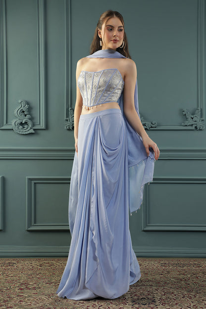 Lilac Drape Skirt Set