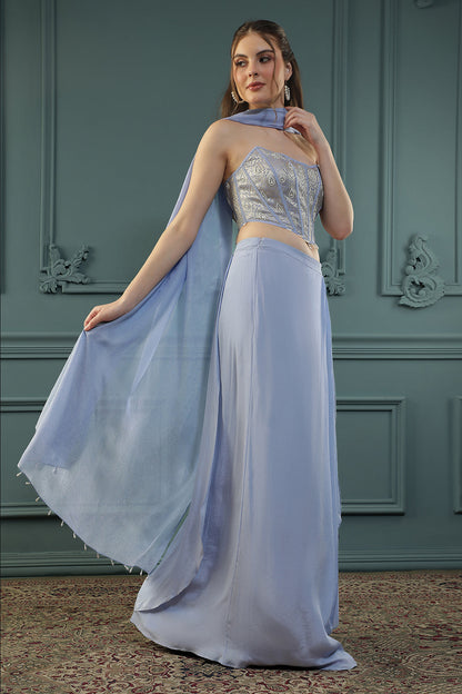 Lilac Drape Skirt Set