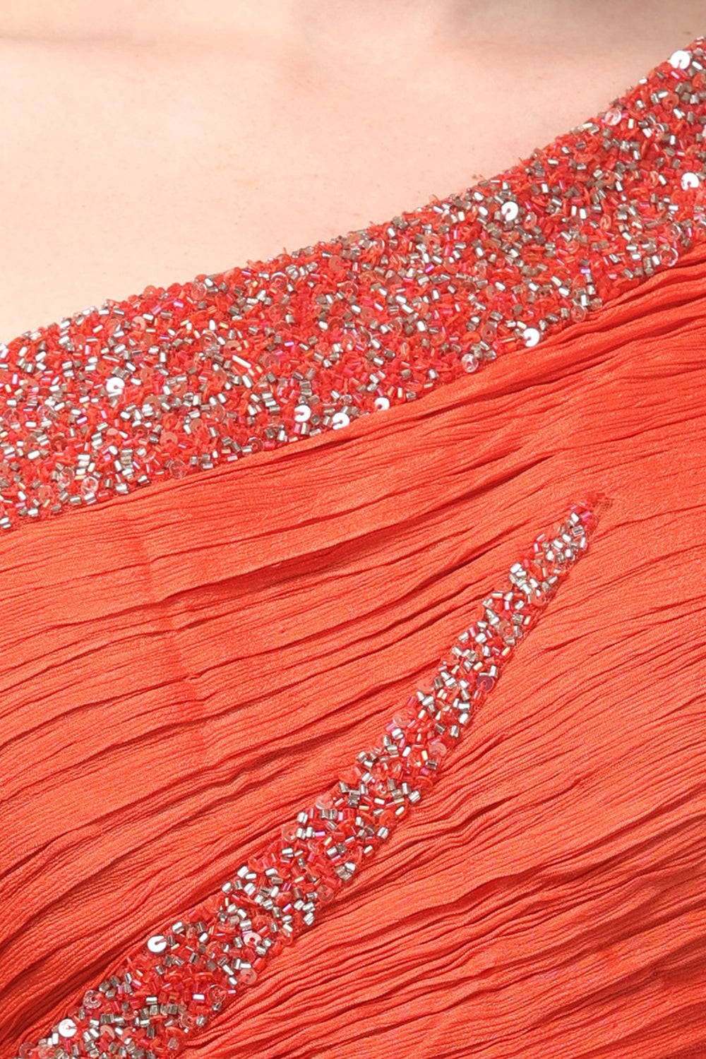 Orange One-Shoulder Gown
