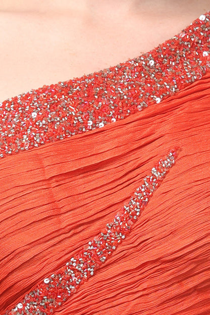Orange One-Shoulder Gown