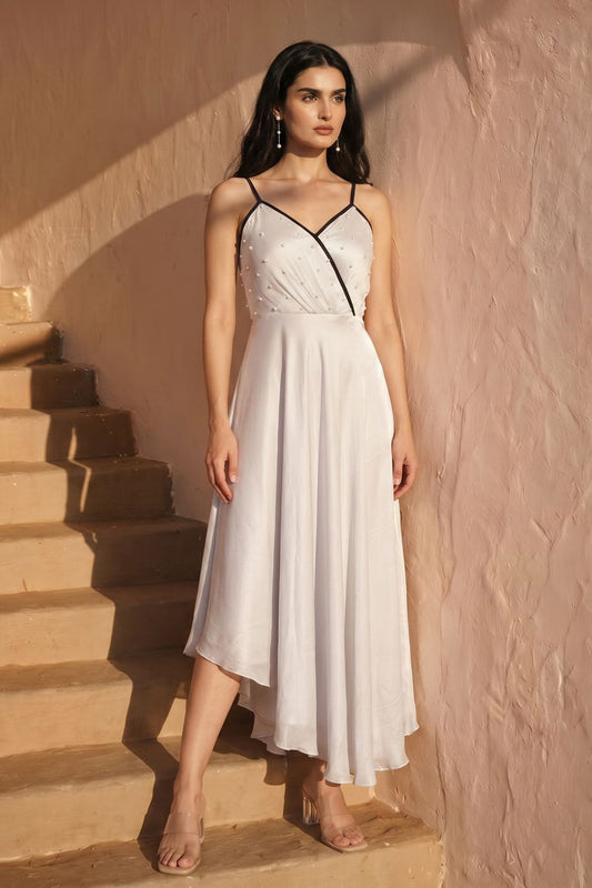 Silver Grey Asymmentrical Dress