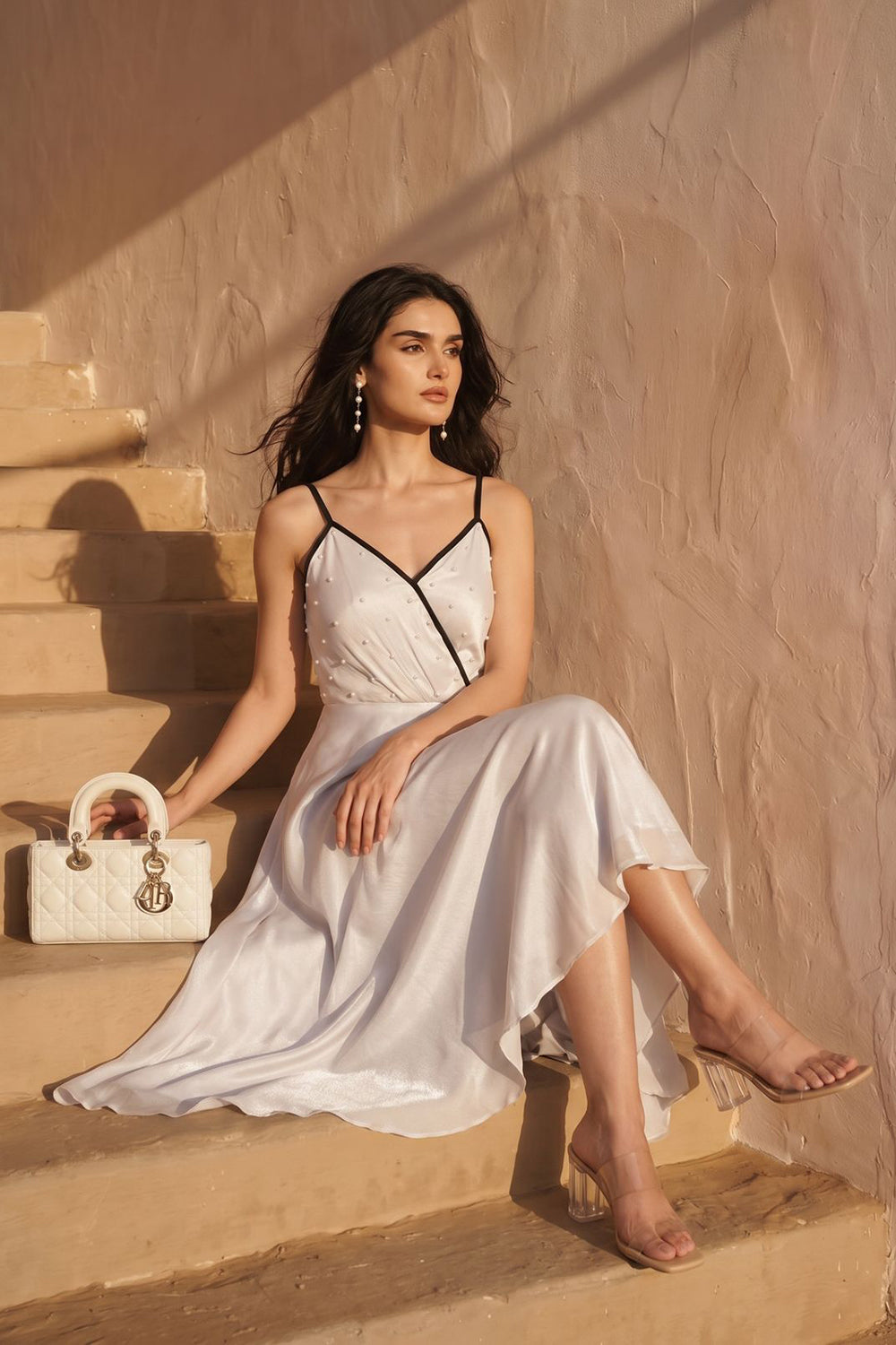 Silver Grey Asymmentrical Dress