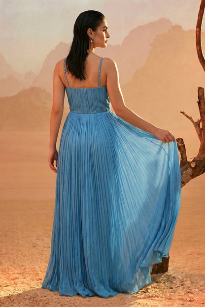 Sky Blue Strap Gown
