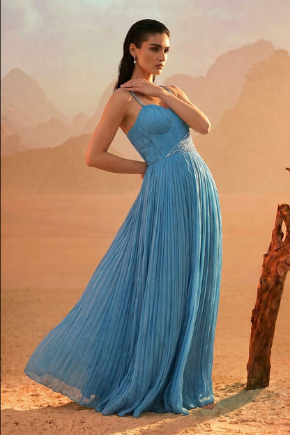 Sky Blue Strap Gown