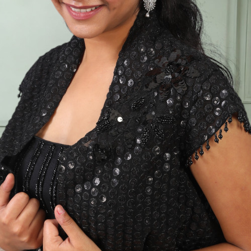 Pleated Black Drape skirt