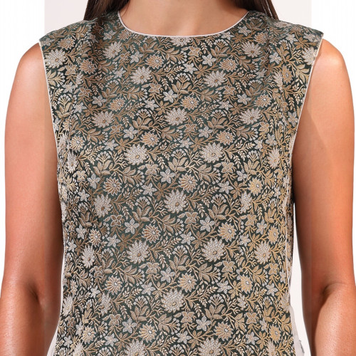 Silver Sharara with Brocade Top