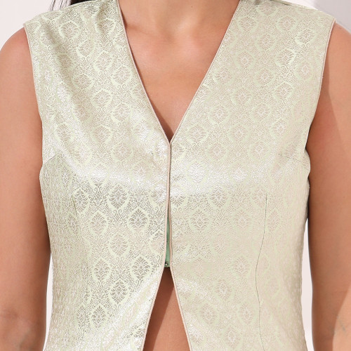 Mint Green Sleeveless Peplum Set