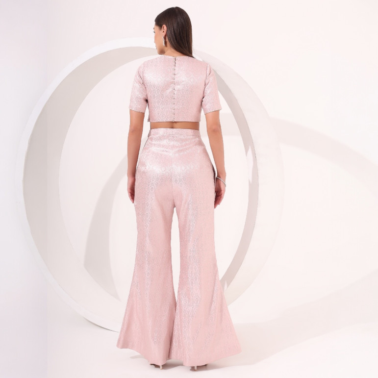 Blush Pink Brocade Co-Ord Set