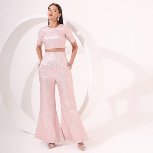 Blush Pink Brocade Co-Ord Set