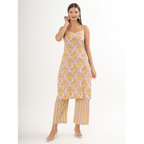 Floral Glint Spaghetti Kurta Set