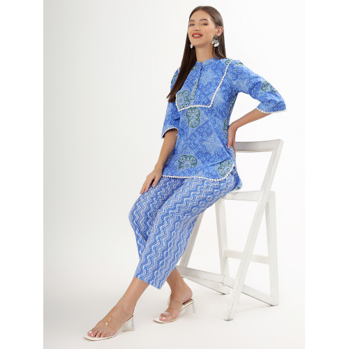 Blue Charm Printed Kurta Set