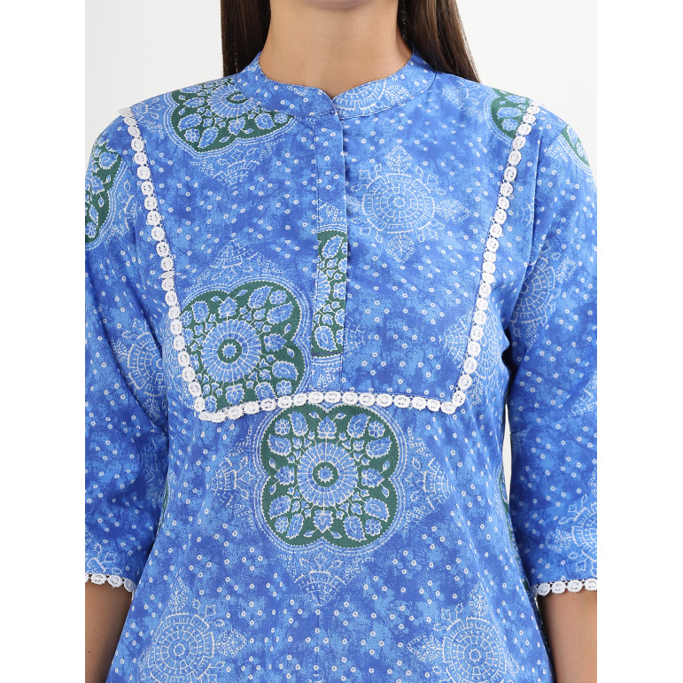 Blue Charm Printed Kurta Set