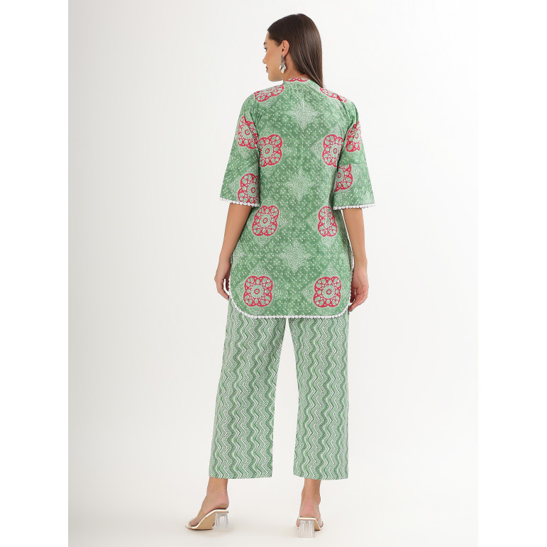 Green Charm Printed Kurta Set