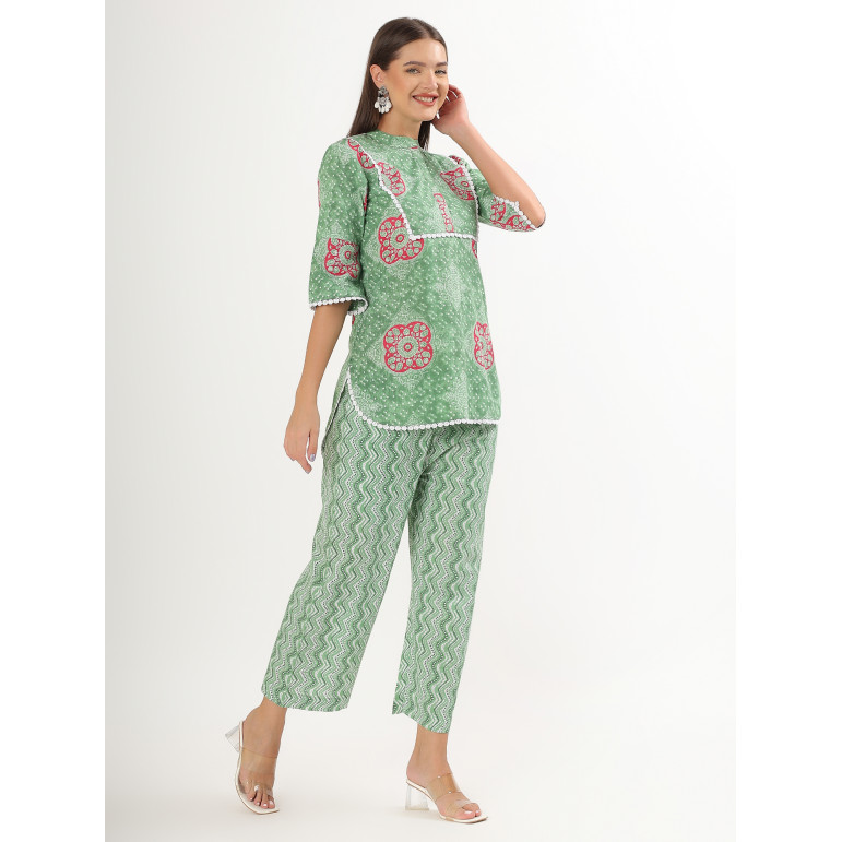 Green Charm Printed Kurta Set