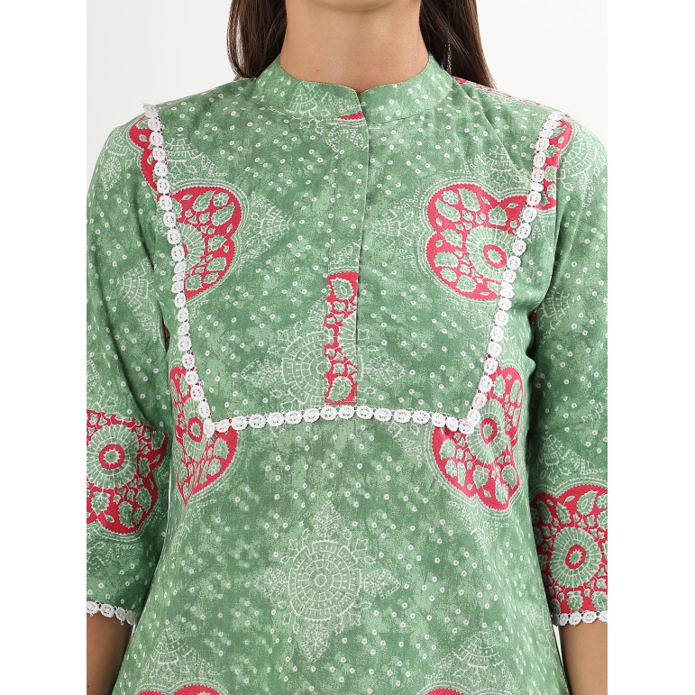 Green Charm Printed Kurta Set