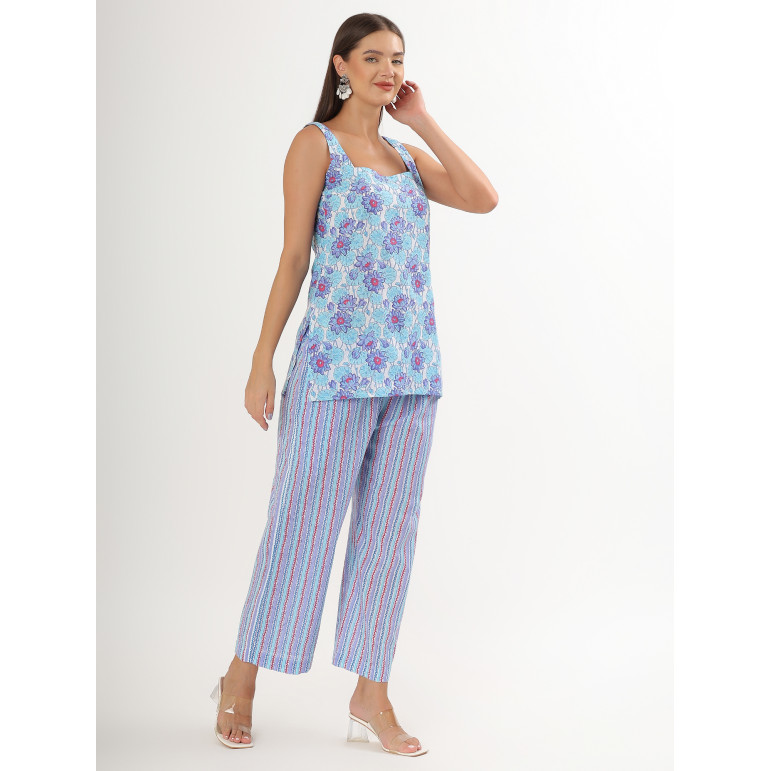 Sky Bloom Strappy Kurta Set